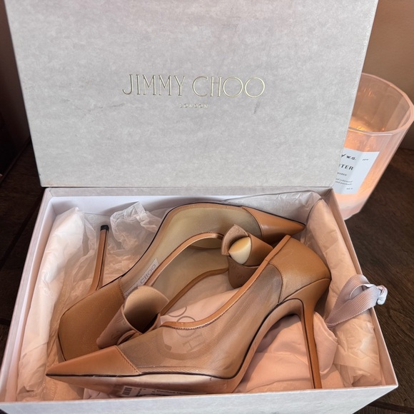 Jimmy Choo Tan Pointed Toe Heels - Picture 13 of 15